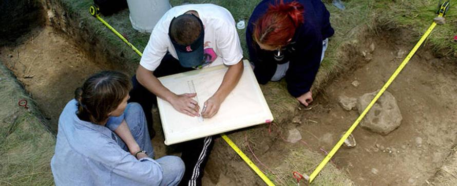 Photo of students working together